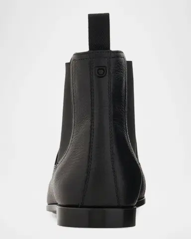 Ferragamo Men 's Grained Leather Micro-Gancio Chelsea Boots | Thumbnail 4 Ferragamo Men 's Grained Leather Micro-Gancio Chelsea Boots | Thumbnail 4