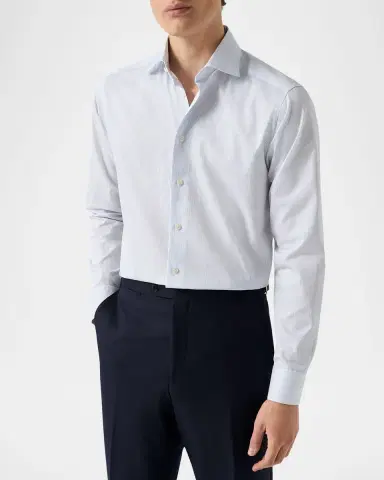 Eton Men's Signature Fine Striped Twill Slim-Fit Dress Shirt | Thumbnail 4 Eton Men's Signature Fine Striped Twill Slim-Fit Dress Shirt | Thumbnail 4