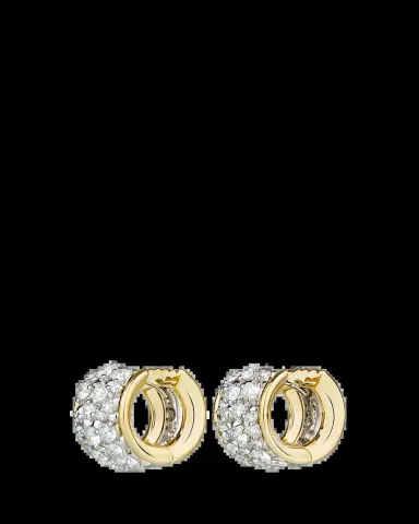 Paul Morelli 18K Two-Tone Gold Diamond Hoop Earrings, Large | Thumbnail 2 Paul Morelli 18K Two-Tone Gold Diamond Hoop Earrings, Large | Thumbnail 2