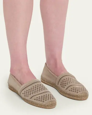 Brunello Cucinelli Suede Eyelet Espadrille Flats | Thumbnail 2 Brunello Cucinelli Suede Eyelet Espadrille Flats | Thumbnail 2