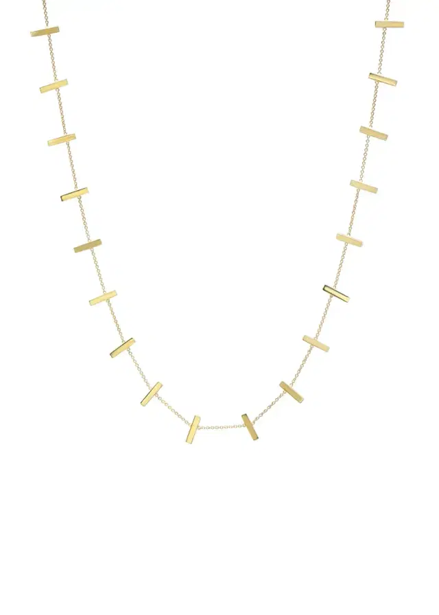 Jennifer Meyer Cross Bar Necklace in Yellow Gold
