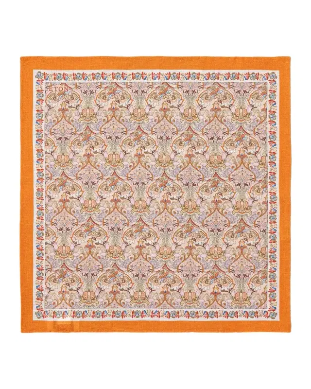 Eton Men 's Floral Linen Pocket Square