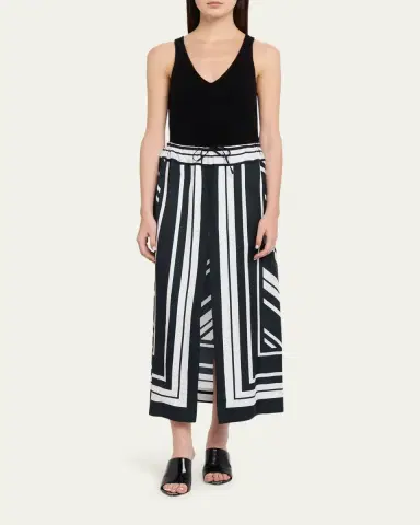 Brandon Maxwell Jameson A-Line Viscose Skirt | Thumbnail 2