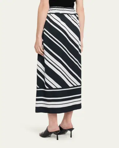 Brandon Maxwell Jameson A-Line Viscose Skirt | Thumbnail 3