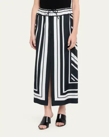 Brandon Maxwell Jameson A-Line Viscose Skirt | Thumbnail 4