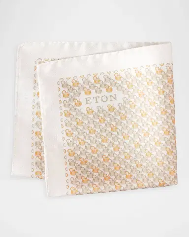 Eton Men's Aperol Spritz Silk Pocket Square | Thumbnail 2