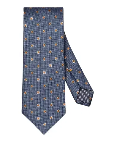 Eton Men's Woven Floral Silk and Linen Tie | Thumbnail 1 Eton Men's Woven Floral Silk and Linen Tie | Thumbnail 1