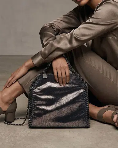 Stella McCartney Falabella Mini Metallic Vegan Leather Tote Bag | Thumbnail 2 Stella McCartney Falabella Mini Metallic Vegan Leather Tote Bag | Thumbnail 2