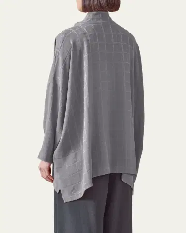 Eskandar Jacquard Silk Satin Shirt | Thumbnail 3 Eskandar Jacquard Silk Satin Shirt | Thumbnail 3