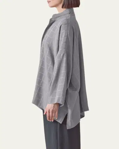 Eskandar Jacquard Silk Satin Shirt | Thumbnail 4 Eskandar Jacquard Silk Satin Shirt | Thumbnail 4