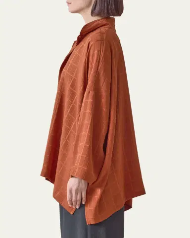 Eskandar Jacquard Silk Satin Shirt | Thumbnail 9 Eskandar Jacquard Silk Satin Shirt | Thumbnail 9