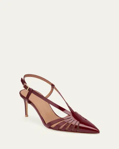 Malone Souliers Janette 70mm Patent Leather Slingback Pumps | Thumbnail 2