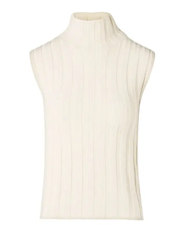 Akris punto Chunky Rib Turtleneck Tank Top