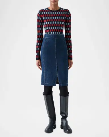 Akris punto Block Wool Knit Long-Sleeve Top | Thumbnail 2