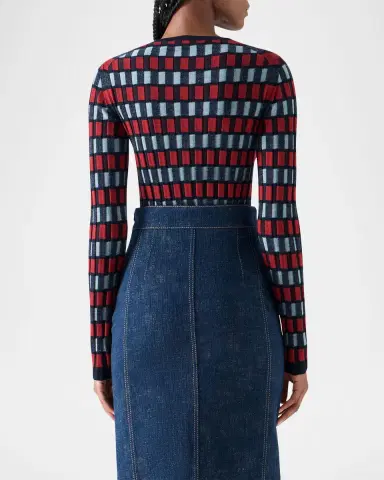 Akris punto Block Wool Knit Long-Sleeve Top | Thumbnail 3