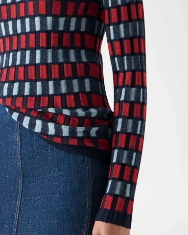 Akris punto Block Wool Knit Long-Sleeve Top | Thumbnail 5