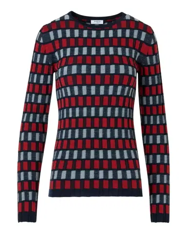 Akris punto Block Wool Knit Long-Sleeve Top | Thumbnail 1