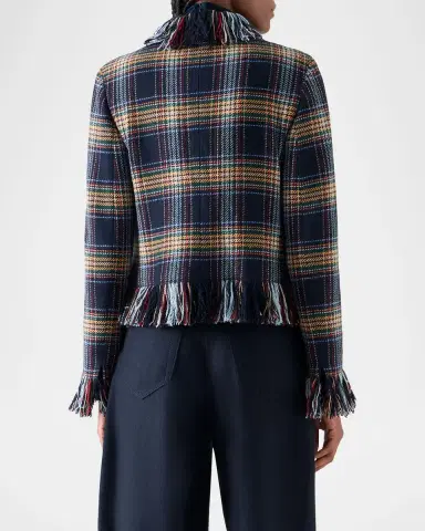Akris punto Plaid Tweed Wool-Blend Jacket | Thumbnail 3 Akris punto Plaid Tweed Wool-Blend Jacket | Thumbnail 3