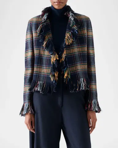 Akris punto Plaid Tweed Wool-Blend Jacket | Thumbnail 4 Akris punto Plaid Tweed Wool-Blend Jacket | Thumbnail 4