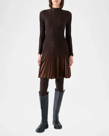 Akris punto Pleated Wool Dress | Thumbnail 2 Akris punto Pleated Wool Dress | Thumbnail 2