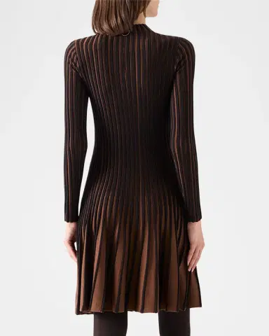 Akris punto Pleated Wool Dress | Thumbnail 3 Akris punto Pleated Wool Dress | Thumbnail 3