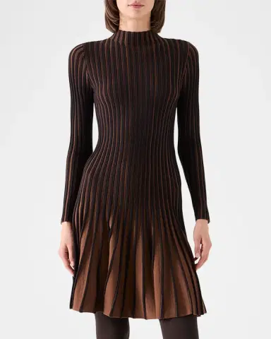 Akris punto Pleated Wool Dress | Thumbnail 4 Akris punto Pleated Wool Dress | Thumbnail 4