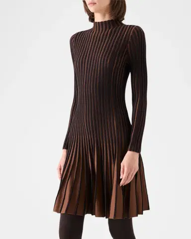 Akris punto Pleated Wool Dress | Thumbnail 6 Akris punto Pleated Wool Dress | Thumbnail 6