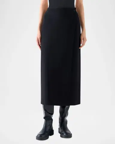 Akris punto Jersey Wrap Midi Skirt | Thumbnail 2