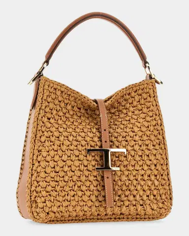 Tod 's T Timeless Mini Raffia Bucket Bag | Thumbnail 4 Tod 's T Timeless Mini Raffia Bucket Bag | Thumbnail 4