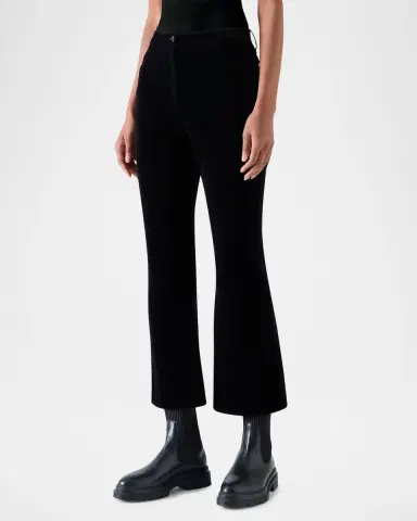 Akris punto Cali Stretch Velvet Bootcut Pants | Thumbnail 4 Akris punto Cali Stretch Velvet Bootcut Pants | Thumbnail 4