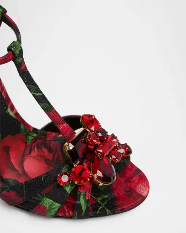 Dolce & Gabbana 105mm Embellished Rose-Printed Satin Sandals | Thumbnail 5 Dolce & Gabbana 105mm Embellished Rose-Printed Satin Sandals | Thumbnail 5