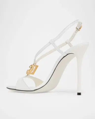 Dolce & Gabbana 105mm DG Leather Ankle-Strap Sandals | Thumbnail 4 Dolce & Gabbana 105mm DG Leather Ankle-Strap Sandals | Thumbnail 4