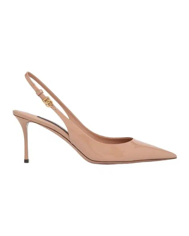 75mm DG Vernice Patent Leather Slingback Pumps