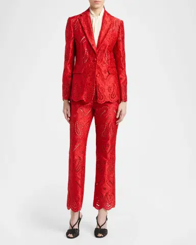 Etro Paisley Eyelet Embroidered Satin Single-Breasted Jacket | Thumbnail 2 Etro Paisley Eyelet Embroidered Satin Single-Breasted Jacket | Thumbnail 2