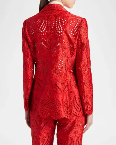 Etro Paisley Eyelet Embroidered Satin Single-Breasted Jacket | Thumbnail 3 Etro Paisley Eyelet Embroidered Satin Single-Breasted Jacket | Thumbnail 3