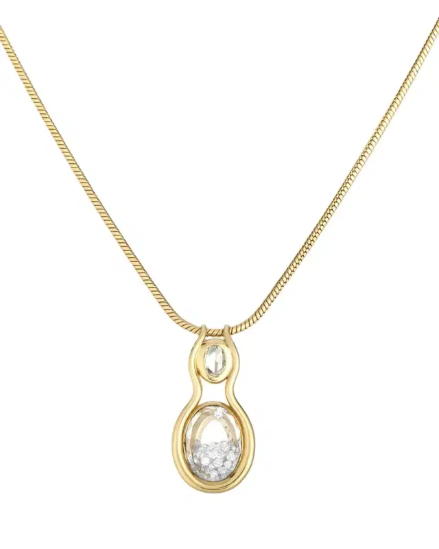 18K Yellow Gold Kaleidoscope Shaker Rastro Necklace with Diamonds 18K Yellow Gold Kaleidoscope Shaker Rastro Necklace with Diamonds