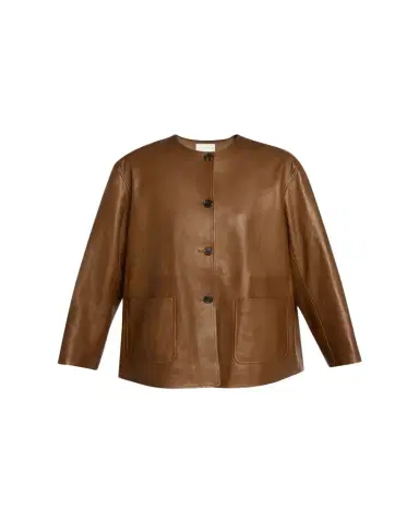 The Row Quintus Leather Single-Breasted Jacket | Thumbnail 1 The Row Quintus Leather Single-Breasted Jacket | Thumbnail 1