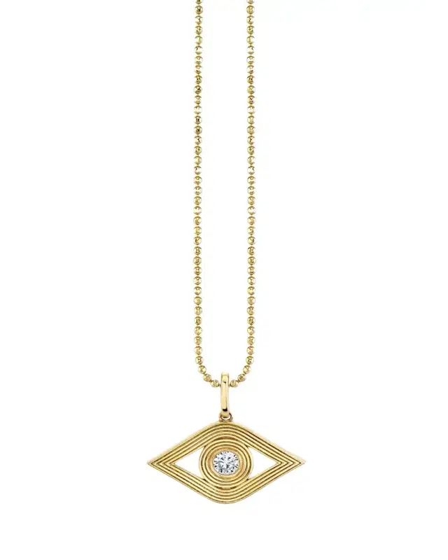 Sydney Evan 14K Yellow Gold & 0.19 TCW Diamond Evil Eye Pendant Necklace