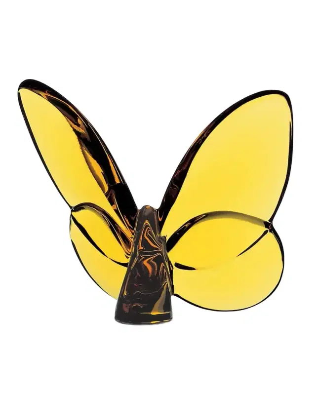 Baccarat 2.5" Lucky Crystal Amber Butterfly