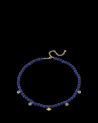 Sydney Evan 14K Yellow Gold, Lapis Lazuli & 0.75 TCW Blue Sapphire Evil Eye Beaded Necklace | Thumbnail 2 Sydney Evan 14K Yellow Gold, Lapis Lazuli & 0.75 TCW Blue Sapphire Evil Eye Beaded Necklace | Thumbnail 2