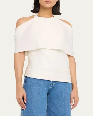 Simkhai Samira Satin Cape Top | Thumbnail 8