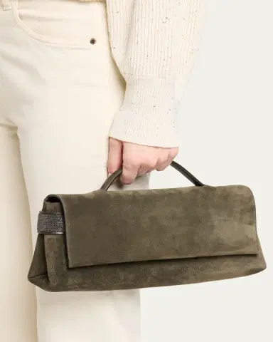 Brunello Cucinelli Essence Suede Top-Handle Bag | Thumbnail 2 Brunello Cucinelli Essence Suede Top-Handle Bag | Thumbnail 2