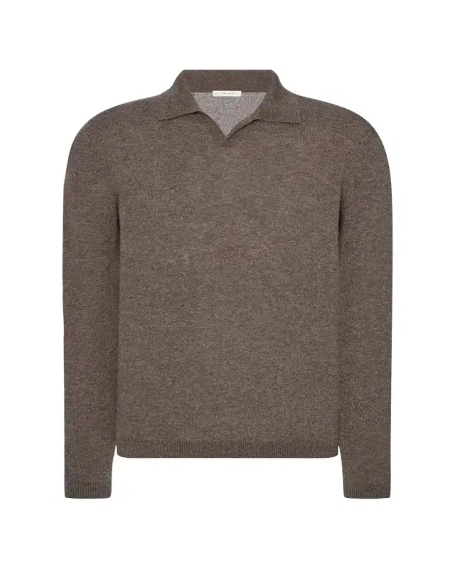 THE ROW Men's Ripley Cashmere Long-Sleeve Polo Sweater