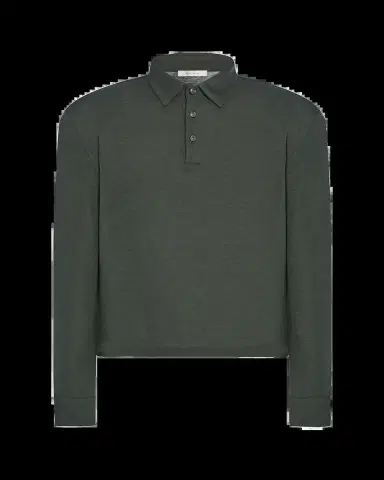 The Row Men's Reyes Wool Silk Polo Shirt | Thumbnail 2 The Row Men's Reyes Wool Silk Polo Shirt | Thumbnail 2