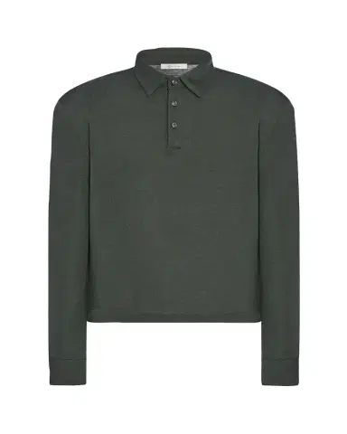 The Row Men's Reyes Wool Silk Polo Shirt | Thumbnail 1 The Row Men's Reyes Wool Silk Polo Shirt | Thumbnail 1