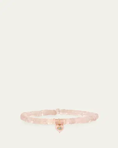 Sydney Evan 14K Diamond Carved Pink Opal Heart on Rose Quartz Bracelet | Thumbnail 2 Sydney Evan 14K Diamond Carved Pink Opal Heart on Rose Quartz Bracelet | Thumbnail 2