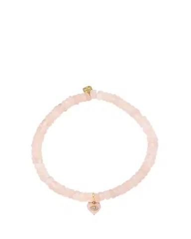 Sydney Evan 14K Diamond Carved Pink Opal Heart on Rose Quartz Bracelet | Thumbnail 1 Sydney Evan 14K Diamond Carved Pink Opal Heart on Rose Quartz Bracelet | Thumbnail 1
