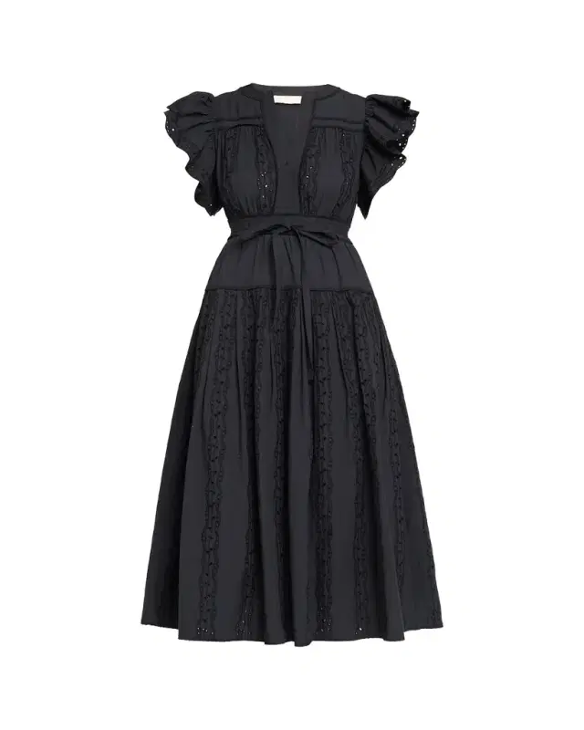 Dani Embroidered Cotton Midi Dress
