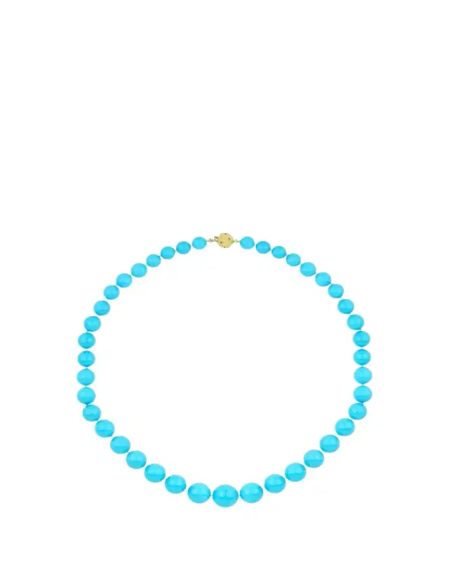 Paul Morelli 18K Yellow Gold Graduated Turquoise Beaded Necklace