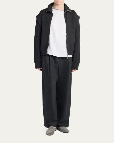 Giorgio Armani Zip-Front Knit Blouson Jacket | Thumbnail 2
